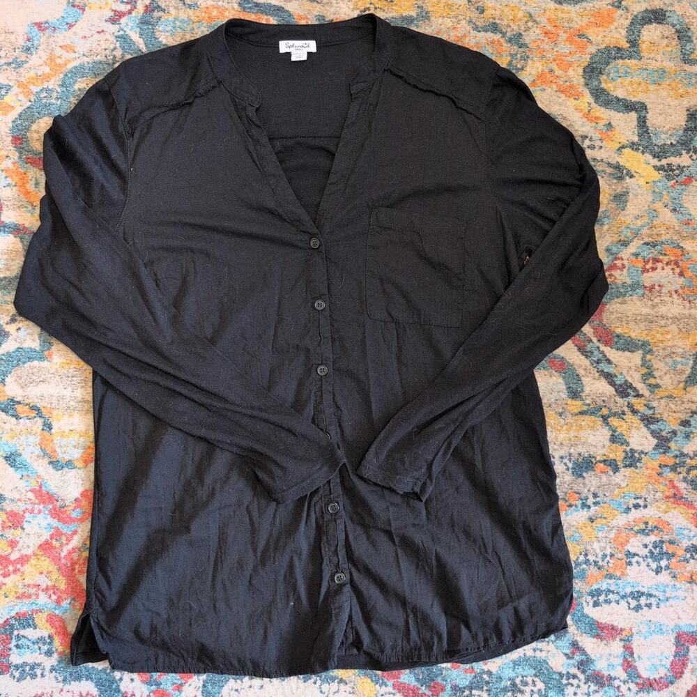 Splendid black long sleeve button down shirt small